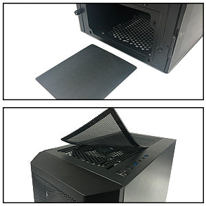 TW8-S6 MUSETEX ATX PC Case with 6 PWM ARGB Fans, Mid-Tower Gaming Case with Opening Tempered Glass Side Panel Door, Mesh Computer Case, TW8