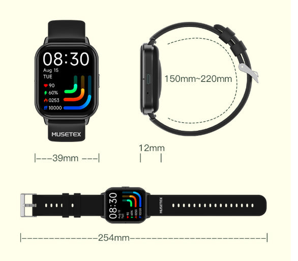 MUSETEX smart watch, sports bluetooth smart watch