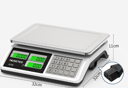 MUSETEX Scales,Commercial Weighing Electronic Scale 40kg Vegetable and Fruit Selling Scale