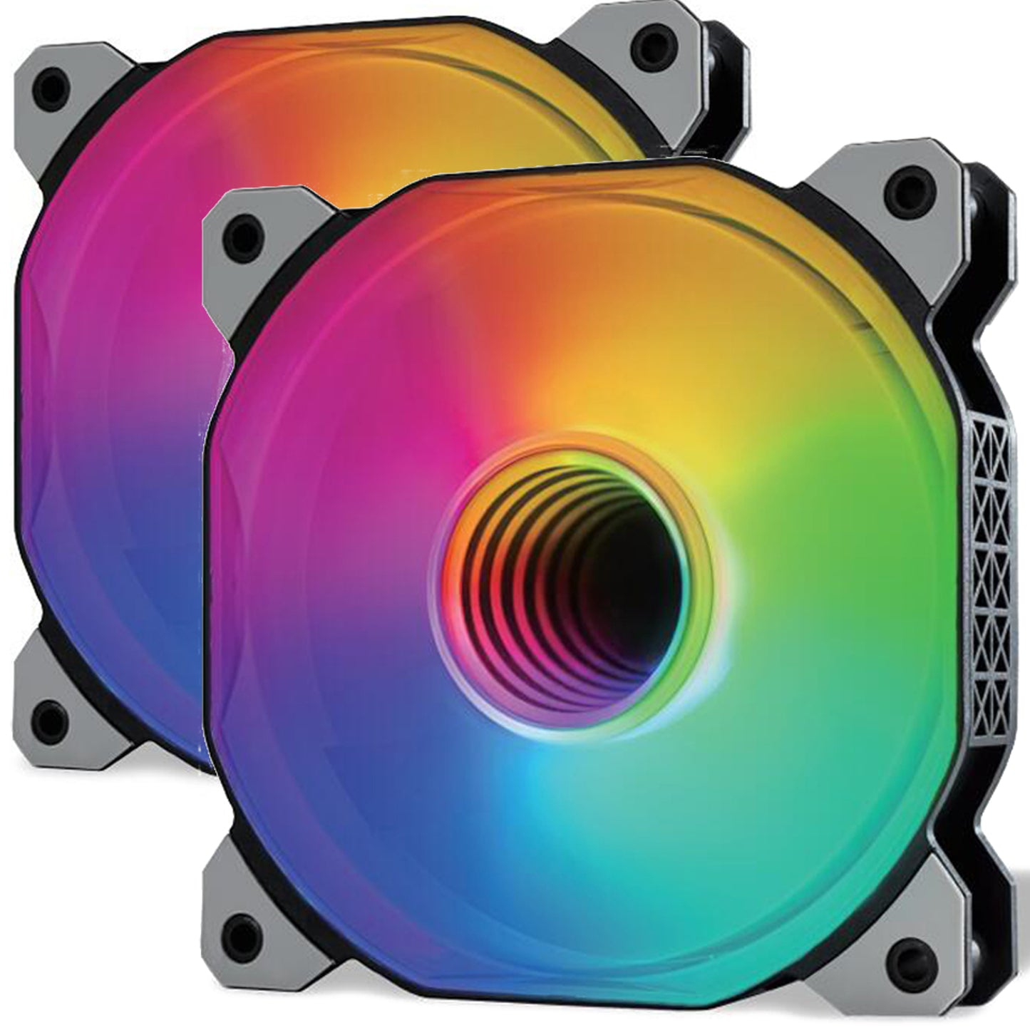 MUSETEX ARGB PC Fans 120mm 600-1500 RPM PWM Computer Fan Customizable LED Lighting PC Case Fan with Hydraulic Bearing, High Performance PC Cooling, Black,Pack of 2(PF)(Estimated Arrival in 5-8 Days)