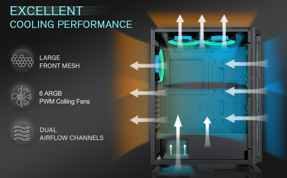 TW8 MUSETEX ATX Opening Door Glass Airflow Mid - Tower Cases Mesh Front Panel design