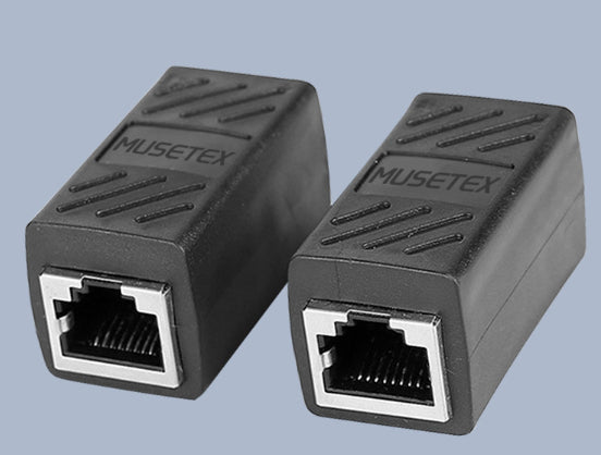 MUSETEX couplers,Data processing equipment,RJ45 Network Cable Female Pair Connector, 8P8C Shielded Dual Pass-Through Header, Crystal Header Network Pass-Through Header