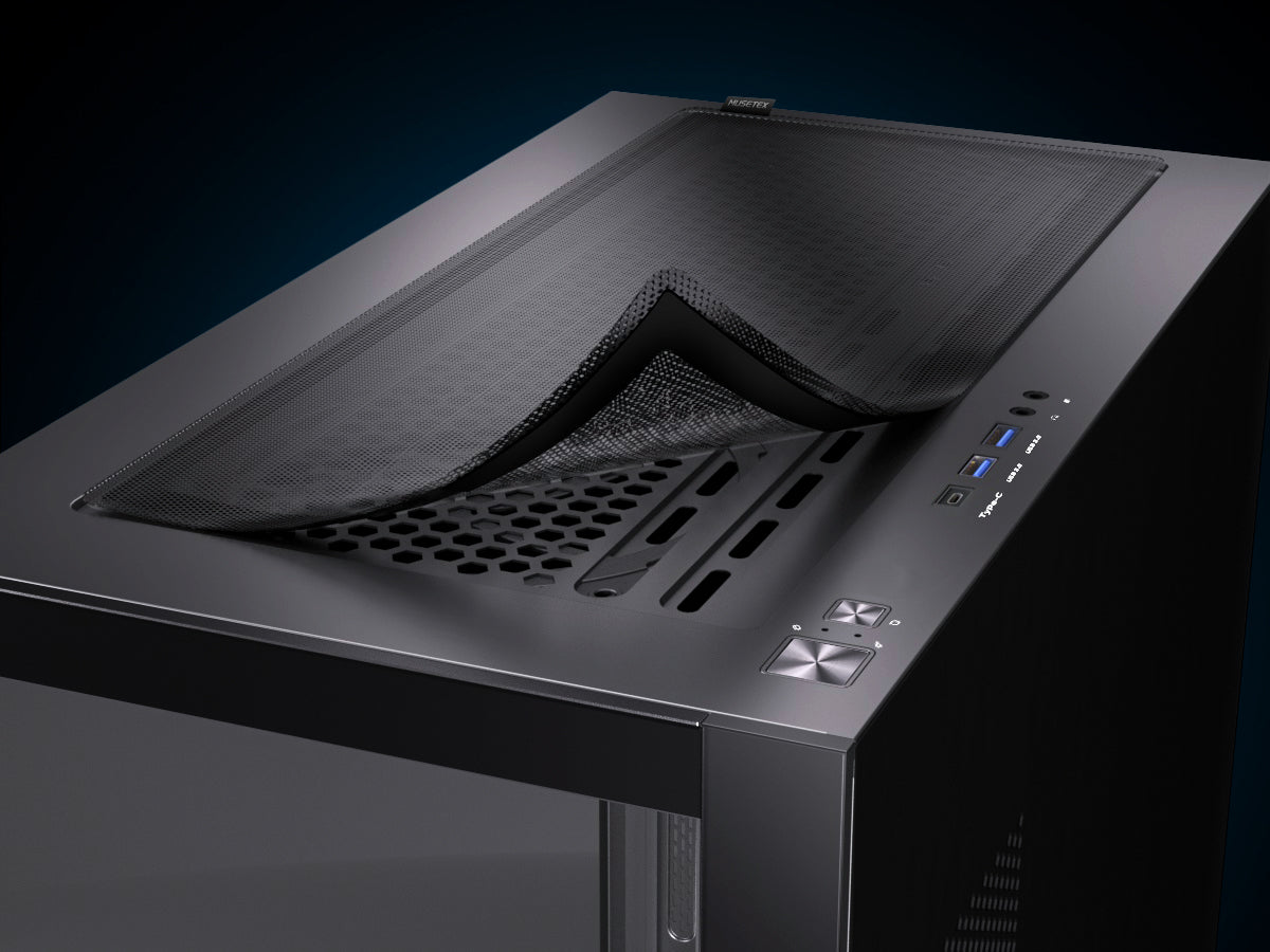 K2-N6-B MUSETEX PC CASE ATX 6 PWM ARGB Fans Pre-Installed, Type-C Mid Tower Computer Case with Full-View Dual Tempered Glass, Gaming PC Case,Black(K2)