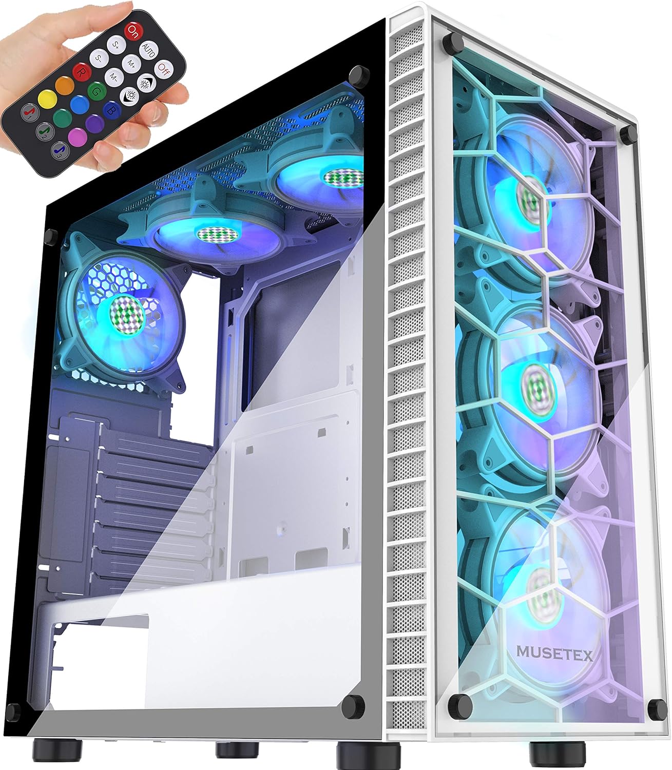 G05MN6-BB MUSETEX ATX Mid-Tower Computer Gaming Case with 6 PCS × 120m