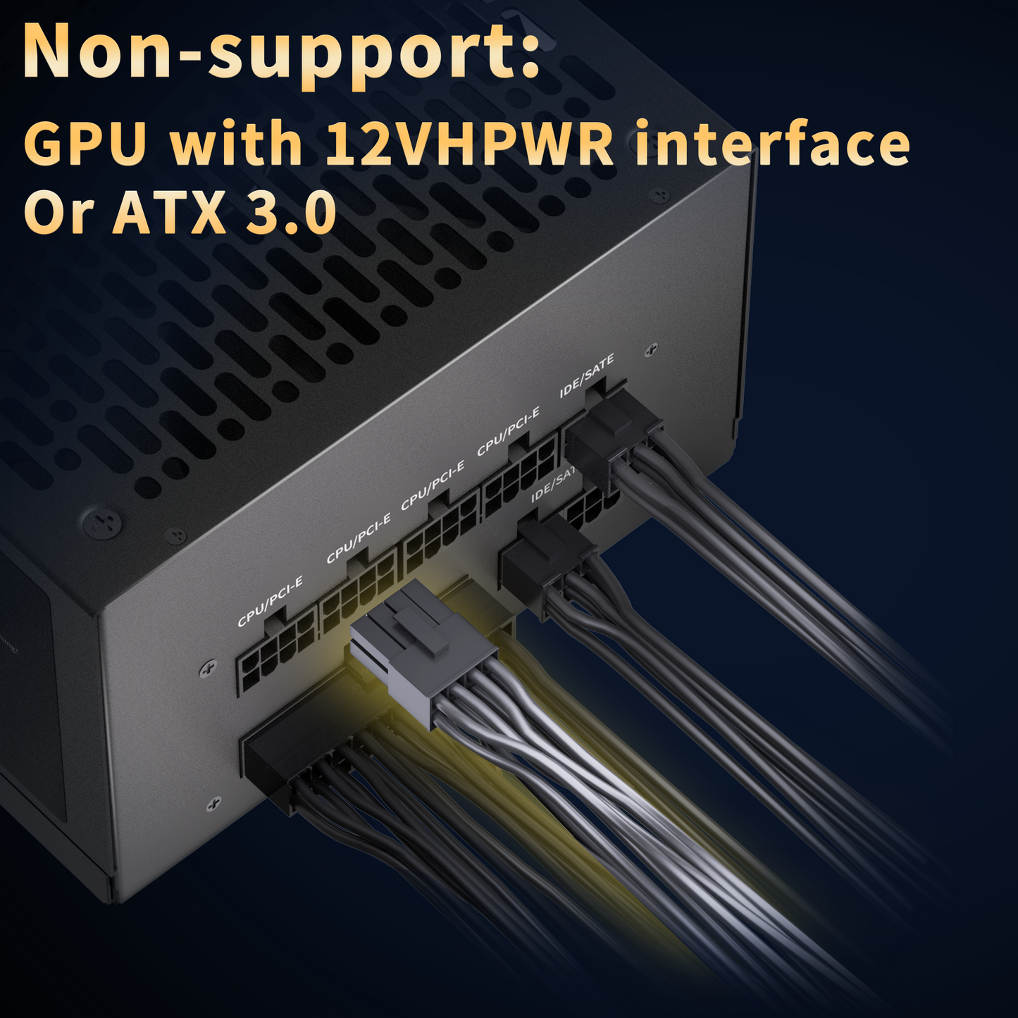MUSETEX Power Supply 1000W, Full Modular ATX Computer Power Supplies, Multi Connectors, 140mm Ultra Quiet Cooling Fan, PC PSU, Black (MU1000)