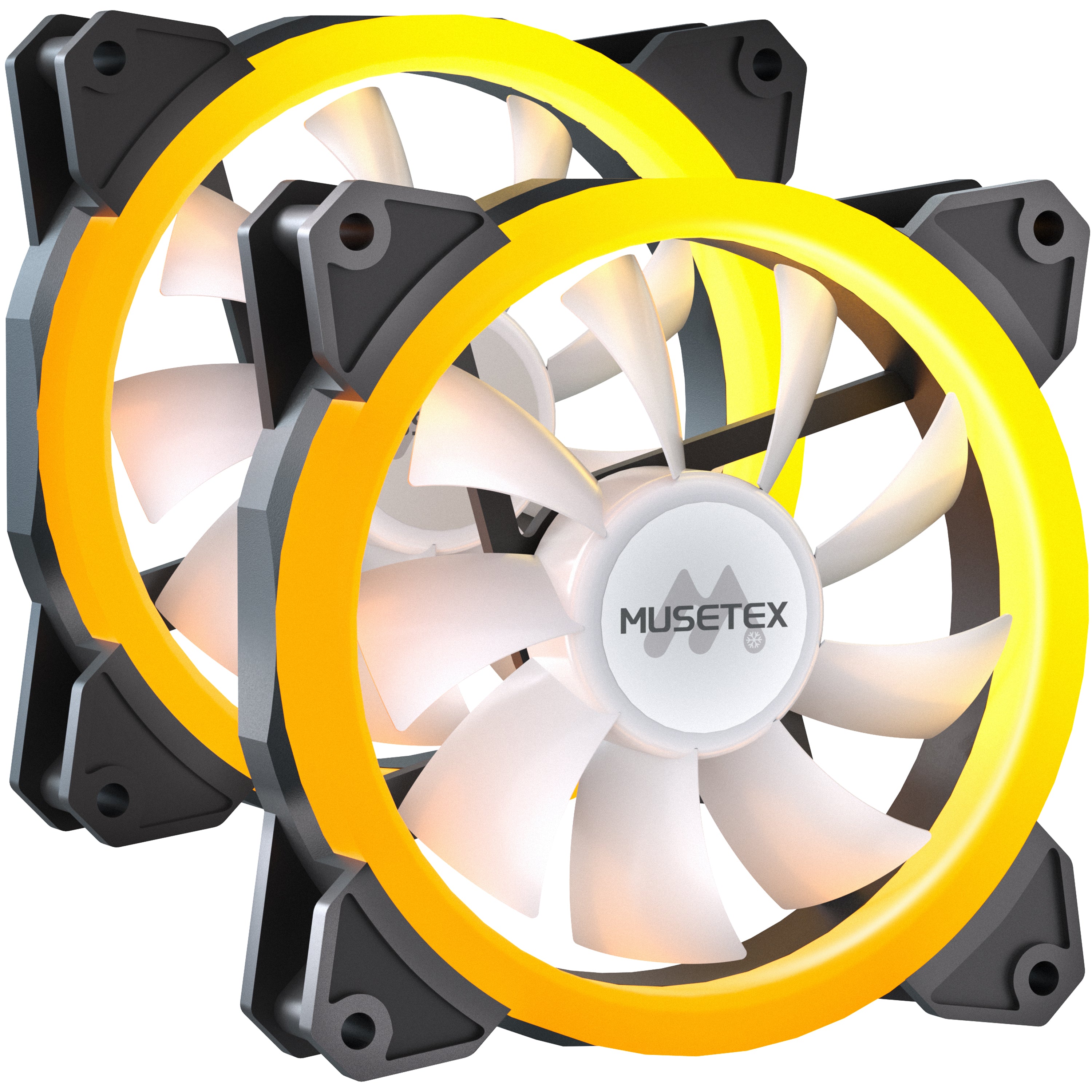 MUSETEX PC Fans, 120MM PWM Outer Ring ARGB Computer Case Fans, Adjusta