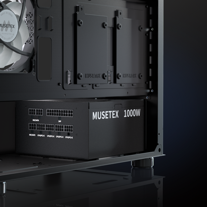 MUSETEX Power Supply 1000W, Full Modular ATX Computer Power Supplies, Multi Connectors, 140mm Ultra Quiet Cooling Fan, PC PSU, Black (MU1000)