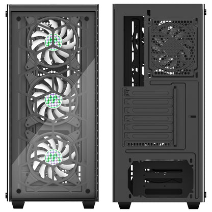 903MN6 MUSETEX Mid Tower Case ATX PC Case with 6pcs ARGB Fans, Compute