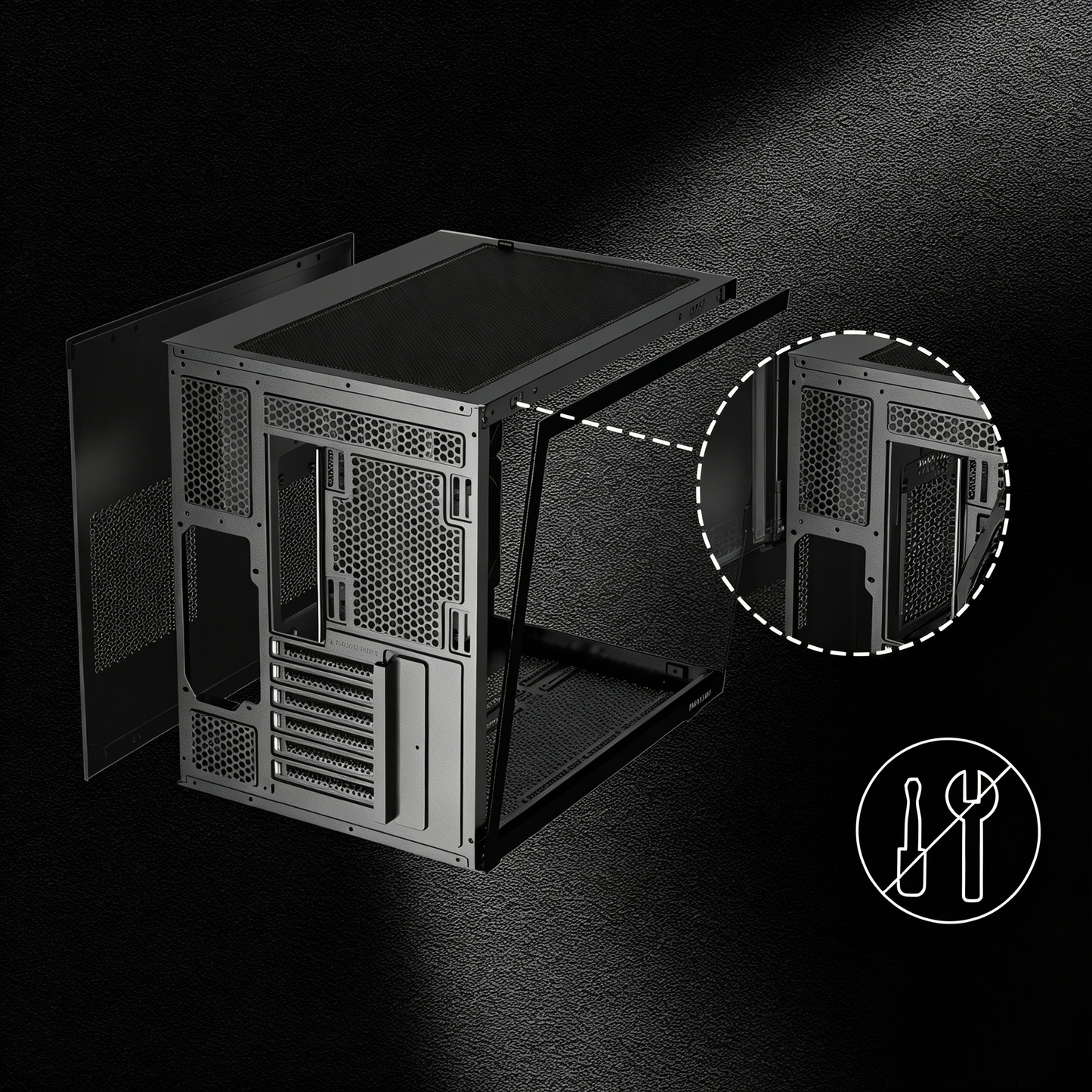 MUSETEX ATX PC Case,6 PWM ARGB Fans Pre-Installed,360MM RAD Support,Type-C Gaming PC Case,270° Full View Tempered Glass Mid Tower,Black ATX Computer Case,Y6