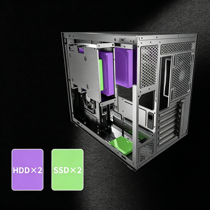 MUSETEX ATX PC Case,6 PWM ARGB Fans Pre-Installed,360MM RAD Support,Type-C Gaming PC Case,270° Full View Tempered Glass Mid Tower,Black ATX Computer Case,Y6