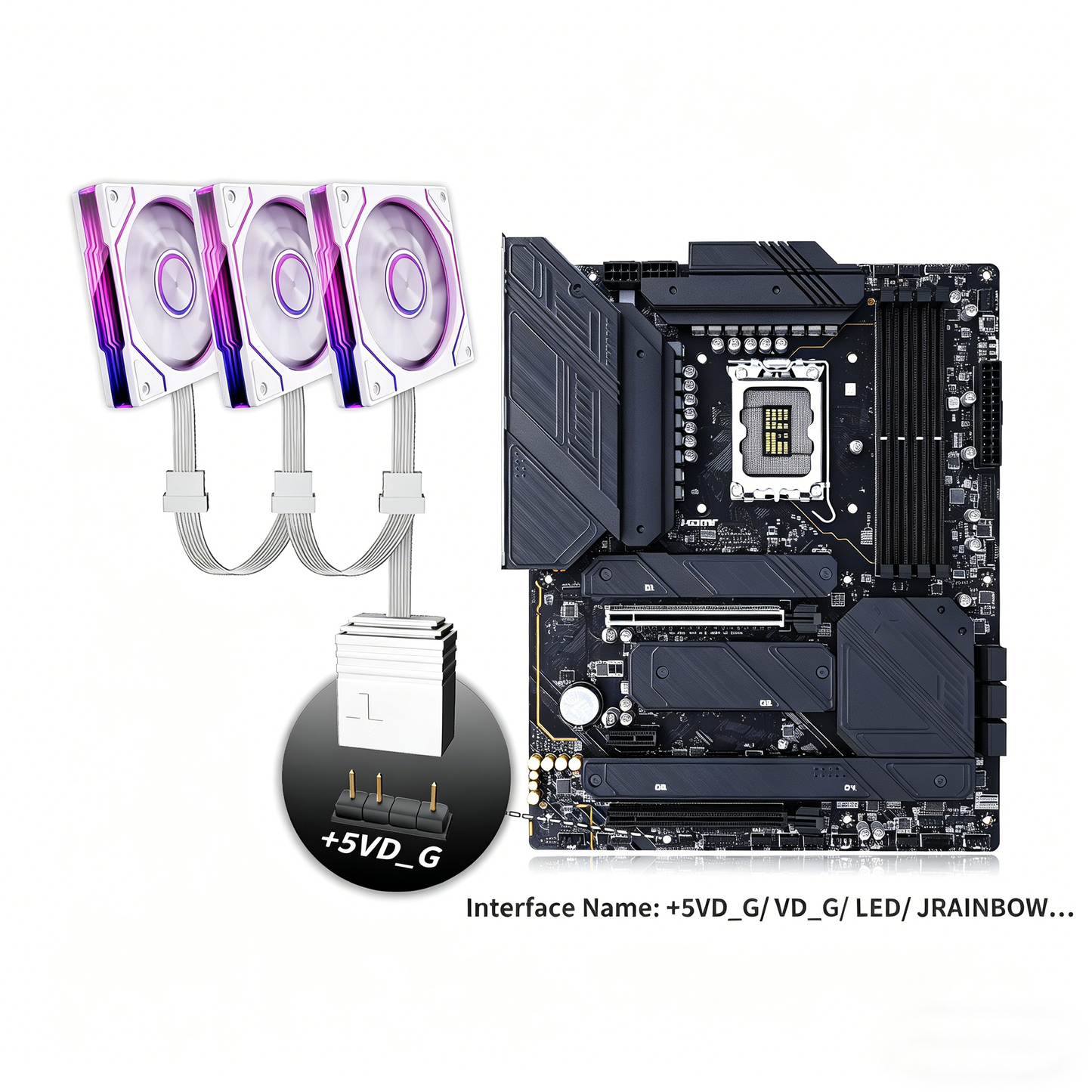 MUSETEX Y6 PC Case, Pre-Installed 7 Infinity Mirror PWM ARGB Fans, ATX Mid Tower Computer Case, Gaming PC Case with Type-C, 270° Full View Tempered Glass, White