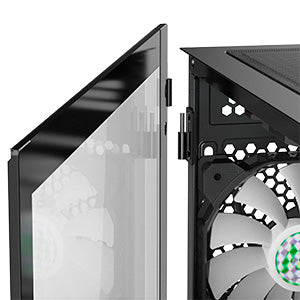 NN8 MUSETEX ATX Opening Door Glass Airflow Mid - Tower PC Case Diamond Mesh Front Panel design