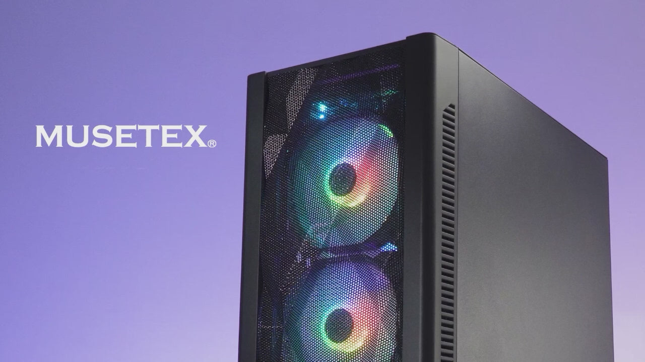 NN8-N6 MUSETEX ATX PC Case Pre-Install 6 PWM ARGB Fans
